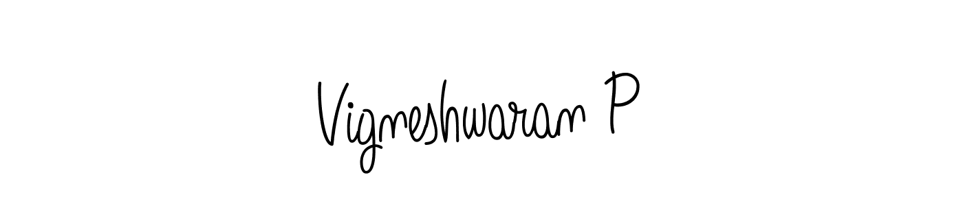 Vigneshwaran P stylish signature style. Best Handwritten Sign (Angelique-Rose-font-FFP) for my name. Handwritten Signature Collection Ideas for my name Vigneshwaran P. Vigneshwaran P signature style 5 images and pictures png