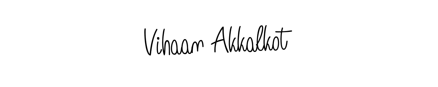 The best way (Angelique-Rose-font-FFP) to make a short signature is to pick only two or three words in your name. The name Vihaan Akkalkot include a total of six letters. For converting this name. Vihaan Akkalkot signature style 5 images and pictures png