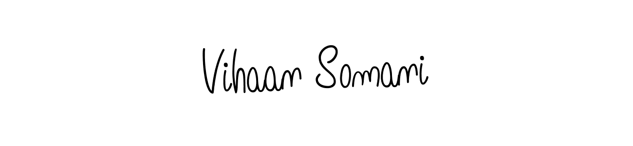 Vihaan Somani stylish signature style. Best Handwritten Sign (Angelique-Rose-font-FFP) for my name. Handwritten Signature Collection Ideas for my name Vihaan Somani. Vihaan Somani signature style 5 images and pictures png