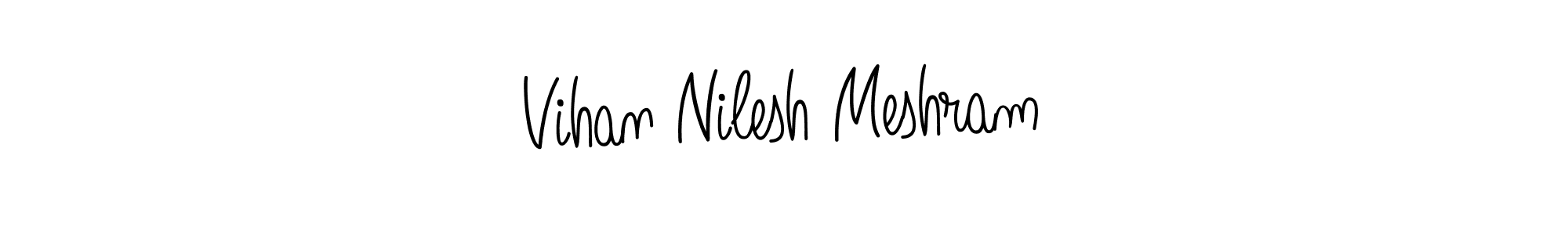 Create a beautiful signature design for name Vihan Nilesh Meshram. With this signature (Angelique-Rose-font-FFP) fonts, you can make a handwritten signature for free. Vihan Nilesh Meshram signature style 5 images and pictures png