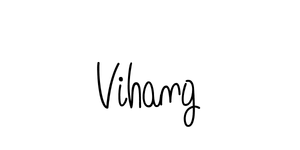 Use a signature maker to create a handwritten signature online. With this signature software, you can design (Angelique-Rose-font-FFP) your own signature for name Vihang. Vihang signature style 5 images and pictures png