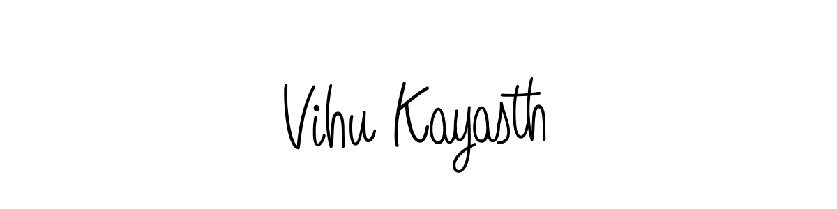 Create a beautiful signature design for name Vihu Kayasth. With this signature (Angelique-Rose-font-FFP) fonts, you can make a handwritten signature for free. Vihu Kayasth signature style 5 images and pictures png