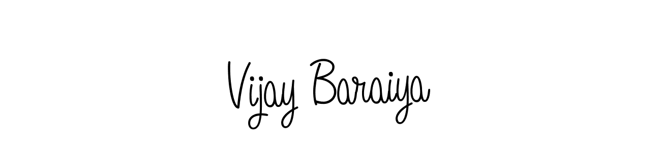 Use a signature maker to create a handwritten signature online. With this signature software, you can design (Angelique-Rose-font-FFP) your own signature for name Vijay Baraiya. Vijay Baraiya signature style 5 images and pictures png