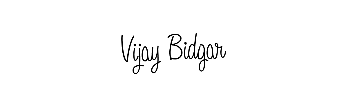 You should practise on your own different ways (Angelique-Rose-font-FFP) to write your name (Vijay Bidgar) in signature. don't let someone else do it for you. Vijay Bidgar signature style 5 images and pictures png