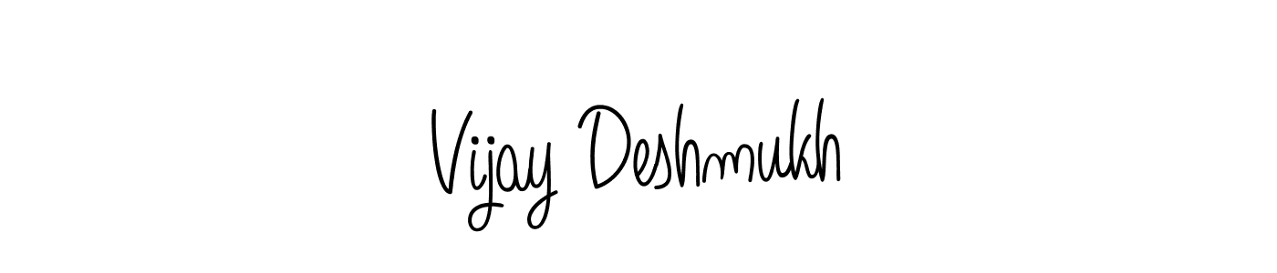 The best way (Angelique-Rose-font-FFP) to make a short signature is to pick only two or three words in your name. The name Vijay Deshmukh include a total of six letters. For converting this name. Vijay Deshmukh signature style 5 images and pictures png