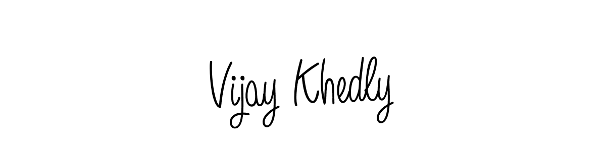 You should practise on your own different ways (Angelique-Rose-font-FFP) to write your name (Vijay Khedly) in signature. don't let someone else do it for you. Vijay Khedly signature style 5 images and pictures png