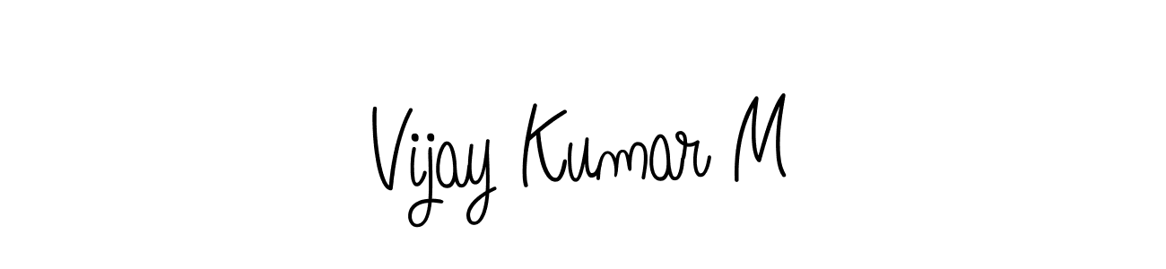 Design your own signature with our free online signature maker. With this signature software, you can create a handwritten (Angelique-Rose-font-FFP) signature for name Vijay Kumar M. Vijay Kumar M signature style 5 images and pictures png