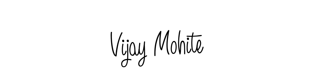 You should practise on your own different ways (Angelique-Rose-font-FFP) to write your name (Vijay Mohite) in signature. don't let someone else do it for you. Vijay Mohite signature style 5 images and pictures png