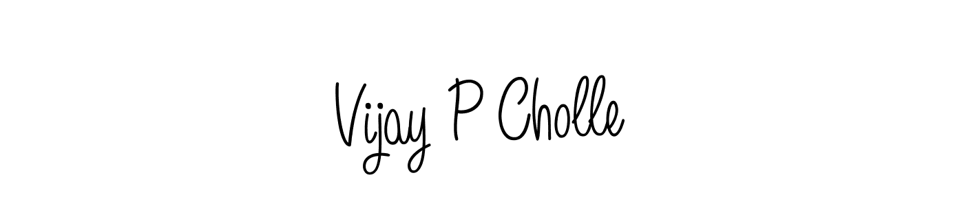 Vijay P Cholle stylish signature style. Best Handwritten Sign (Angelique-Rose-font-FFP) for my name. Handwritten Signature Collection Ideas for my name Vijay P Cholle. Vijay P Cholle signature style 5 images and pictures png