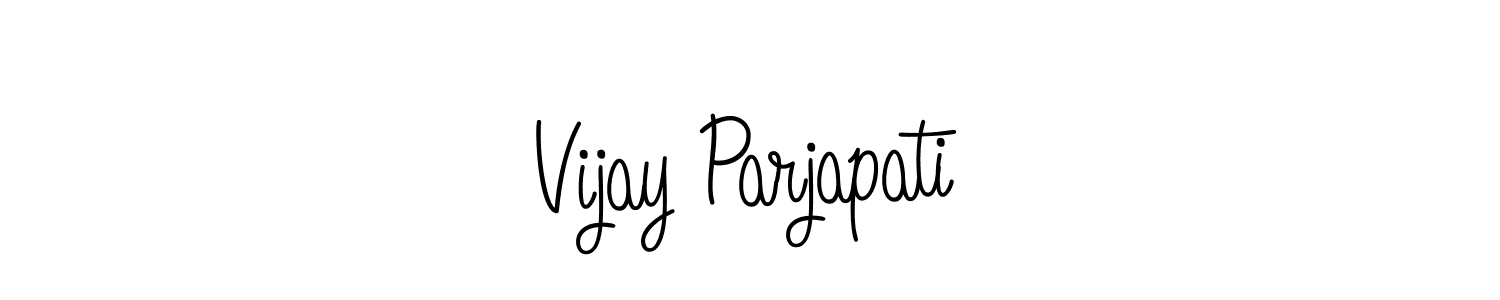 The best way (Angelique-Rose-font-FFP) to make a short signature is to pick only two or three words in your name. The name Vijay Parjapati include a total of six letters. For converting this name. Vijay Parjapati signature style 5 images and pictures png