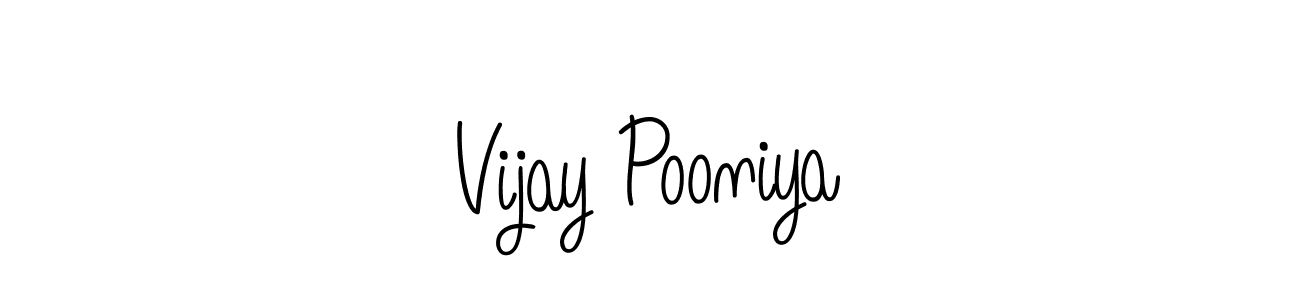 Make a beautiful signature design for name Vijay Pooniya. With this signature (Angelique-Rose-font-FFP) style, you can create a handwritten signature for free. Vijay Pooniya signature style 5 images and pictures png