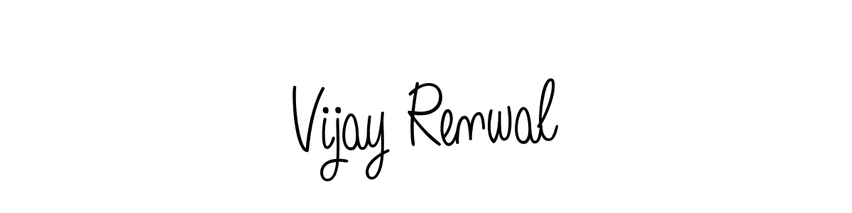 You should practise on your own different ways (Angelique-Rose-font-FFP) to write your name (Vijay Renwal) in signature. don't let someone else do it for you. Vijay Renwal signature style 5 images and pictures png
