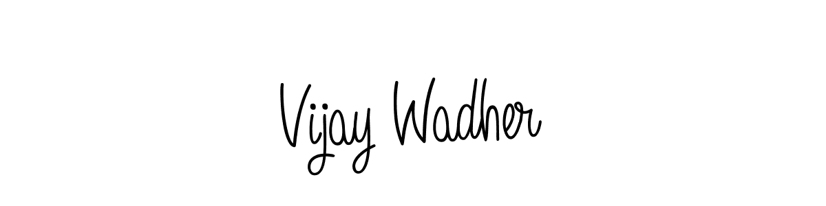 The best way (Angelique-Rose-font-FFP) to make a short signature is to pick only two or three words in your name. The name Vijay Wadher include a total of six letters. For converting this name. Vijay Wadher signature style 5 images and pictures png