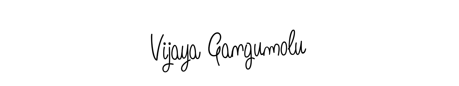 Create a beautiful signature design for name Vijaya Gangumolu. With this signature (Angelique-Rose-font-FFP) fonts, you can make a handwritten signature for free. Vijaya Gangumolu signature style 5 images and pictures png