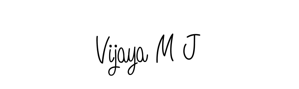 Make a beautiful signature design for name Vijaya M J. With this signature (Angelique-Rose-font-FFP) style, you can create a handwritten signature for free. Vijaya M J signature style 5 images and pictures png