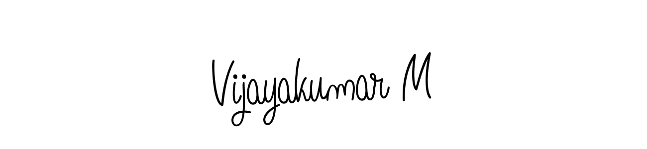 Design your own signature with our free online signature maker. With this signature software, you can create a handwritten (Angelique-Rose-font-FFP) signature for name Vijayakumar M. Vijayakumar M signature style 5 images and pictures png