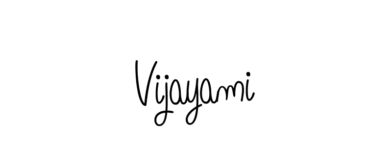 Use a signature maker to create a handwritten signature online. With this signature software, you can design (Angelique-Rose-font-FFP) your own signature for name Vijayami. Vijayami signature style 5 images and pictures png