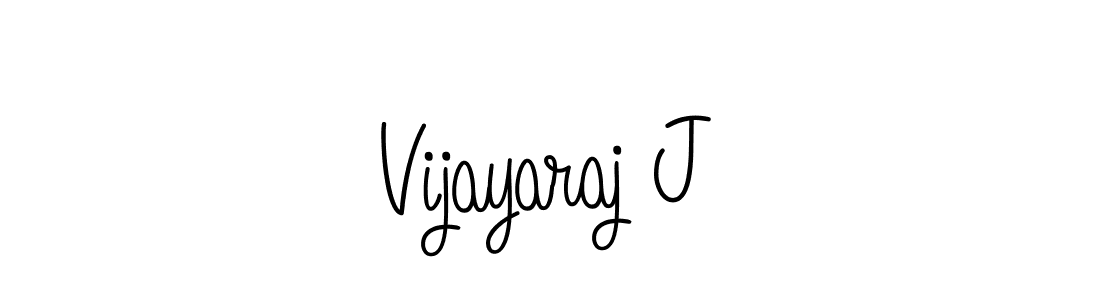 Use a signature maker to create a handwritten signature online. With this signature software, you can design (Angelique-Rose-font-FFP) your own signature for name Vijayaraj J. Vijayaraj J signature style 5 images and pictures png