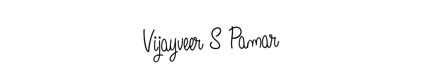 How to make Vijayveer S Pamar name signature. Use Angelique-Rose-font-FFP style for creating short signs online. This is the latest handwritten sign. Vijayveer S Pamar signature style 5 images and pictures png