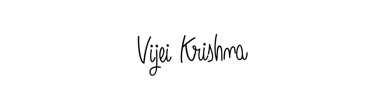 Make a beautiful signature design for name Vijei Krishna. With this signature (Angelique-Rose-font-FFP) style, you can create a handwritten signature for free. Vijei Krishna signature style 5 images and pictures png