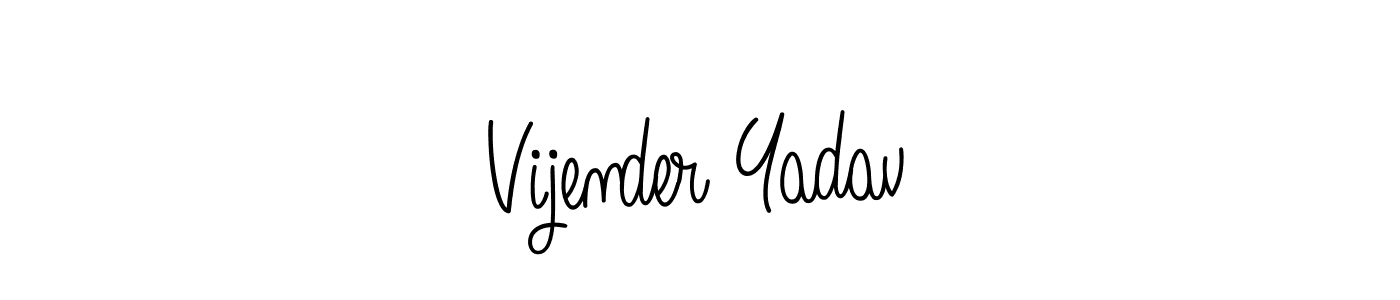 Make a beautiful signature design for name Vijender Yadav. With this signature (Angelique-Rose-font-FFP) style, you can create a handwritten signature for free. Vijender Yadav signature style 5 images and pictures png