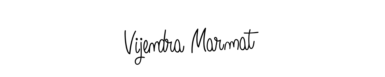 The best way (Angelique-Rose-font-FFP) to make a short signature is to pick only two or three words in your name. The name Vijendra Marmat include a total of six letters. For converting this name. Vijendra Marmat signature style 5 images and pictures png