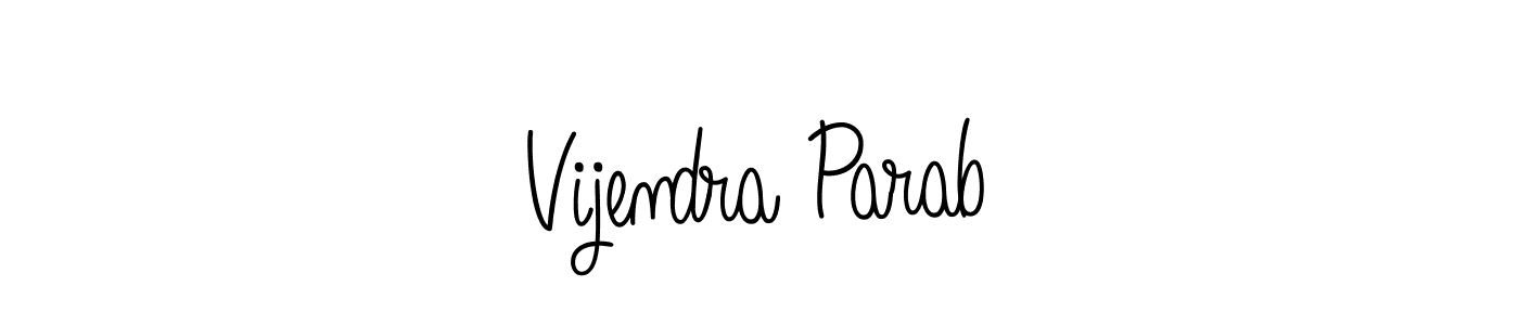 Make a beautiful signature design for name Vijendra Parab. With this signature (Angelique-Rose-font-FFP) style, you can create a handwritten signature for free. Vijendra Parab signature style 5 images and pictures png