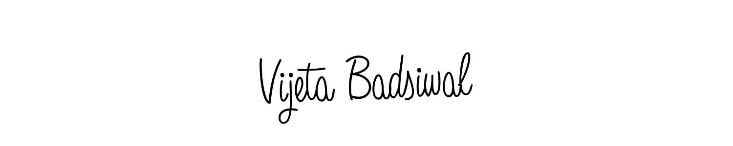 Make a short Vijeta Badsiwal signature style. Manage your documents anywhere anytime using Angelique-Rose-font-FFP. Create and add eSignatures, submit forms, share and send files easily. Vijeta Badsiwal signature style 5 images and pictures png