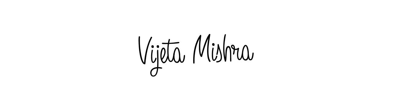 Make a beautiful signature design for name Vijeta Mishra. With this signature (Angelique-Rose-font-FFP) style, you can create a handwritten signature for free. Vijeta Mishra signature style 5 images and pictures png