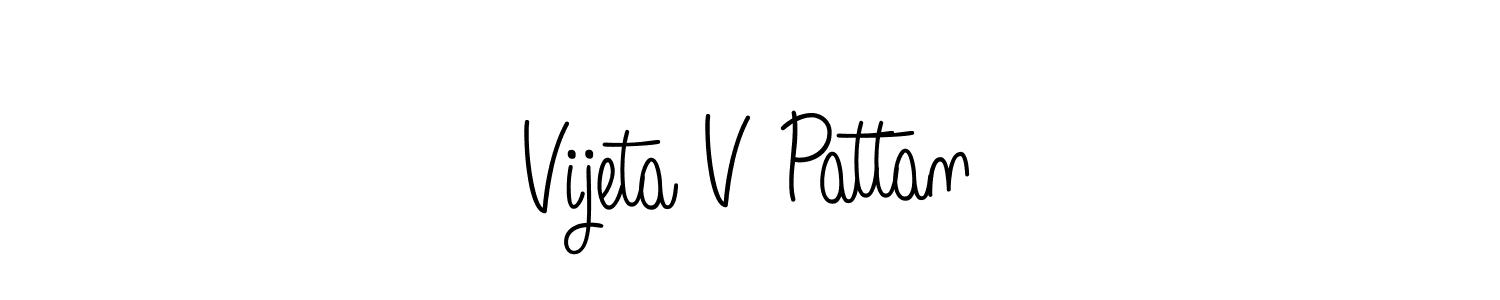 Also we have Vijeta V Pattan name is the best signature style. Create professional handwritten signature collection using Angelique-Rose-font-FFP autograph style. Vijeta V Pattan signature style 5 images and pictures png