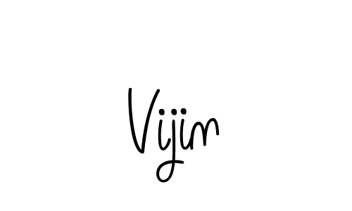 Design your own signature with our free online signature maker. With this signature software, you can create a handwritten (Angelique-Rose-font-FFP) signature for name Vijin. Vijin signature style 5 images and pictures png