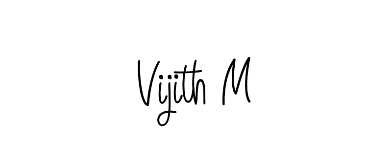 How to make Vijith M name signature. Use Angelique-Rose-font-FFP style for creating short signs online. This is the latest handwritten sign. Vijith M signature style 5 images and pictures png