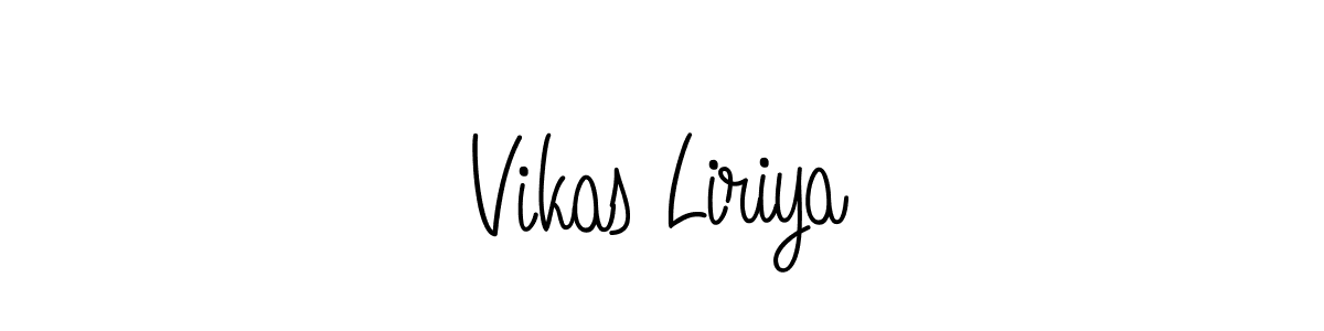 The best way (Angelique-Rose-font-FFP) to make a short signature is to pick only two or three words in your name. The name Vikas Liriya include a total of six letters. For converting this name. Vikas Liriya signature style 5 images and pictures png