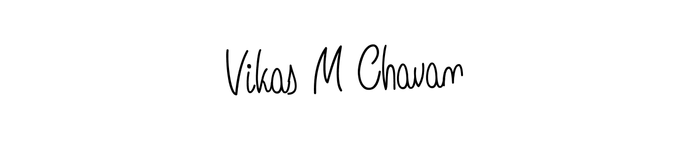 Make a beautiful signature design for name Vikas M Chavan. With this signature (Angelique-Rose-font-FFP) style, you can create a handwritten signature for free. Vikas M Chavan signature style 5 images and pictures png