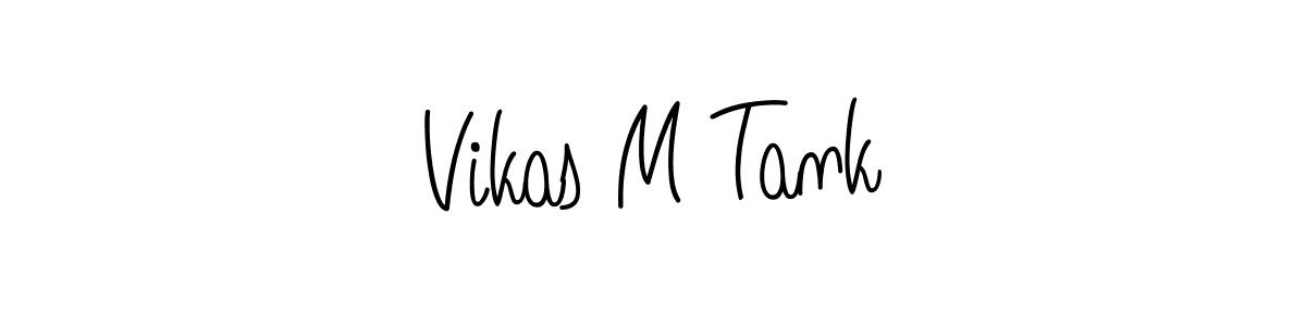 Make a beautiful signature design for name Vikas M Tank. With this signature (Angelique-Rose-font-FFP) style, you can create a handwritten signature for free. Vikas M Tank signature style 5 images and pictures png