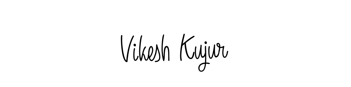 The best way (Angelique-Rose-font-FFP) to make a short signature is to pick only two or three words in your name. The name Vikesh Kujur include a total of six letters. For converting this name. Vikesh Kujur signature style 5 images and pictures png