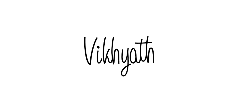 How to make Vikhyath name signature. Use Angelique-Rose-font-FFP style for creating short signs online. This is the latest handwritten sign. Vikhyath signature style 5 images and pictures png