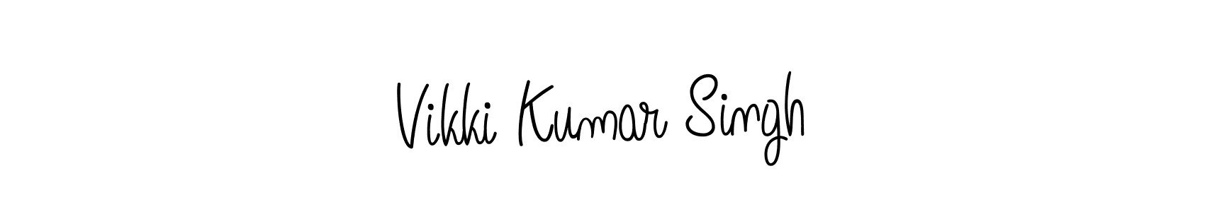 The best way (Angelique-Rose-font-FFP) to make a short signature is to pick only two or three words in your name. The name Vikki Kumar Singh include a total of six letters. For converting this name. Vikki Kumar Singh signature style 5 images and pictures png