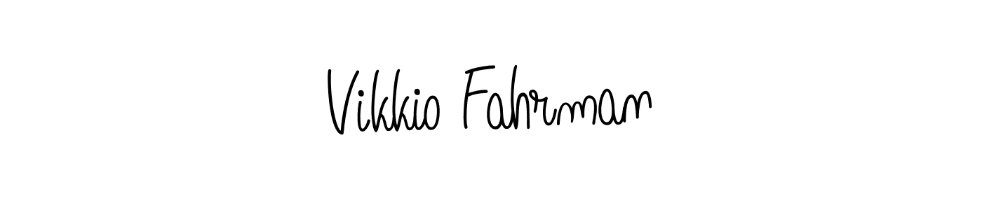 You should practise on your own different ways (Angelique-Rose-font-FFP) to write your name (Vikkio Fahrman) in signature. don't let someone else do it for you. Vikkio Fahrman signature style 5 images and pictures png