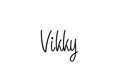 The best way (Angelique-Rose-font-FFP) to make a short signature is to pick only two or three words in your name. The name Vikky include a total of six letters. For converting this name. Vikky signature style 5 images and pictures png