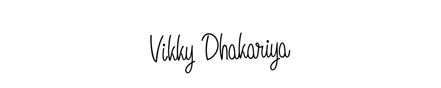 How to make Vikky Dhakariya name signature. Use Angelique-Rose-font-FFP style for creating short signs online. This is the latest handwritten sign. Vikky Dhakariya signature style 5 images and pictures png