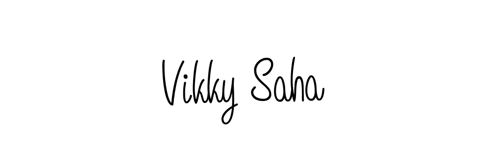 The best way (Angelique-Rose-font-FFP) to make a short signature is to pick only two or three words in your name. The name Vikky Saha include a total of six letters. For converting this name. Vikky Saha signature style 5 images and pictures png