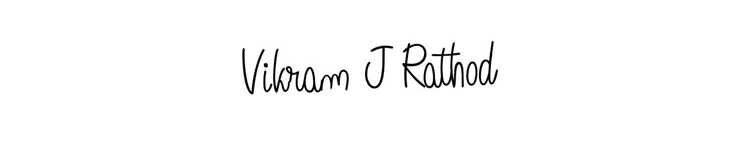 The best way (Angelique-Rose-font-FFP) to make a short signature is to pick only two or three words in your name. The name Vikram J Rathod include a total of six letters. For converting this name. Vikram J Rathod signature style 5 images and pictures png