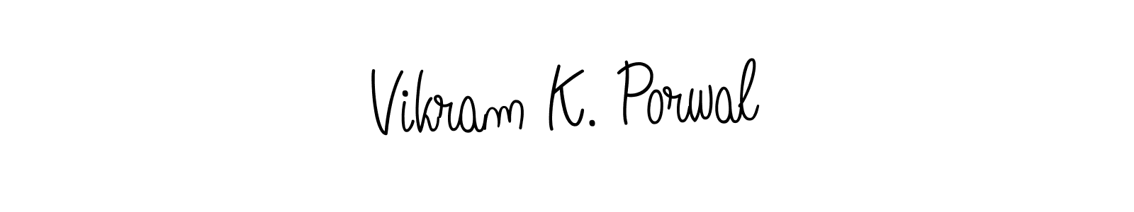 Design your own signature with our free online signature maker. With this signature software, you can create a handwritten (Angelique-Rose-font-FFP) signature for name Vikram K. Porwal. Vikram K. Porwal signature style 5 images and pictures png