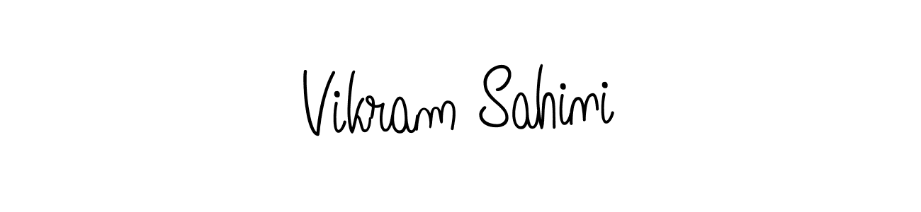 The best way (Angelique-Rose-font-FFP) to make a short signature is to pick only two or three words in your name. The name Vikram Sahini include a total of six letters. For converting this name. Vikram Sahini signature style 5 images and pictures png