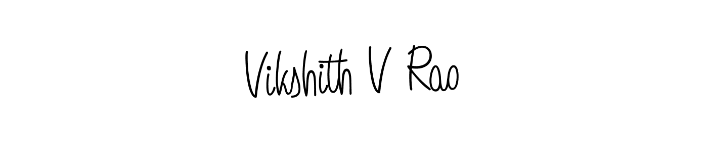 Make a beautiful signature design for name Vikshith V Rao. With this signature (Angelique-Rose-font-FFP) style, you can create a handwritten signature for free. Vikshith V Rao signature style 5 images and pictures png