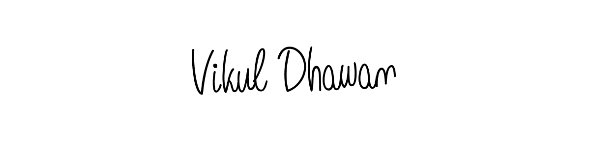 Make a beautiful signature design for name Vikul Dhawan. With this signature (Angelique-Rose-font-FFP) style, you can create a handwritten signature for free. Vikul Dhawan signature style 5 images and pictures png