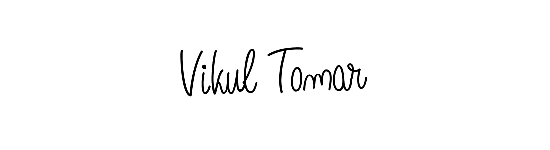 Make a beautiful signature design for name Vikul Tomar. With this signature (Angelique-Rose-font-FFP) style, you can create a handwritten signature for free. Vikul Tomar signature style 5 images and pictures png