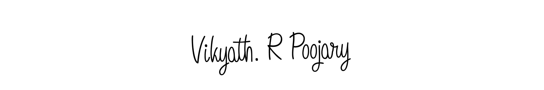 The best way (Angelique-Rose-font-FFP) to make a short signature is to pick only two or three words in your name. The name Vikyath. R Poojary include a total of six letters. For converting this name. Vikyath. R Poojary signature style 5 images and pictures png