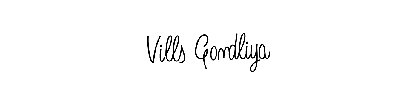 You should practise on your own different ways (Angelique-Rose-font-FFP) to write your name (Vills Gondliya) in signature. don't let someone else do it for you. Vills Gondliya signature style 5 images and pictures png